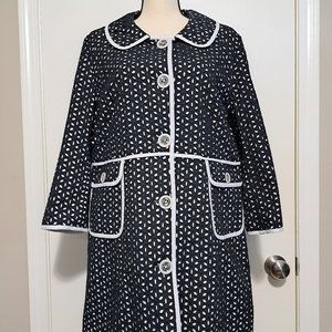 Black & White Eyelet Mid-Weight Jacket